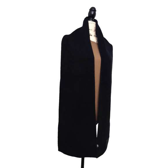 Coach Chunky Patch Long Wool Knit Scarf Black Fall Winter NWT - Picture 9 of 16